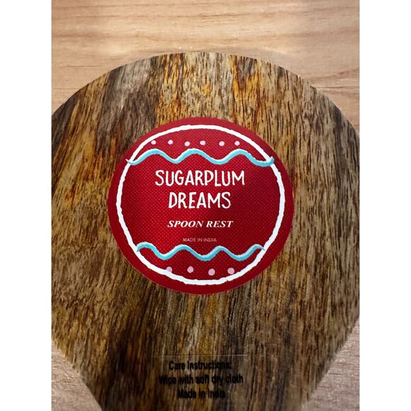 Sugarplum Dreams Wooden Christmas Dachshund Spoon Rest NWT - Picture 3 of 4